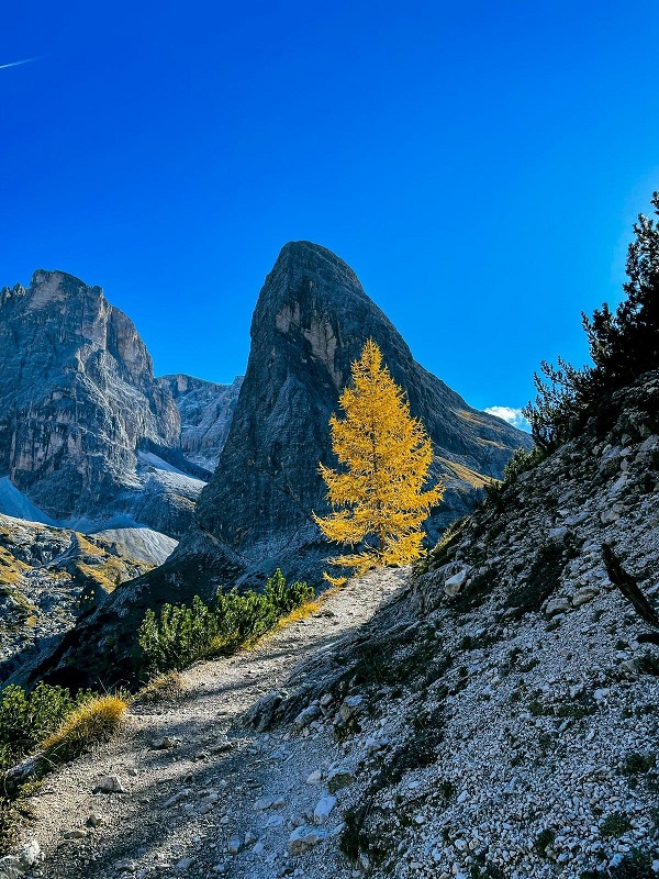 Herfstwandelen in de Alpen op zijn mooist in de dolomieten