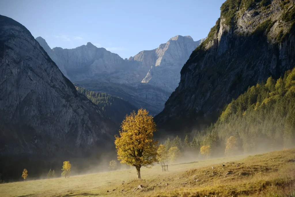Herfst op de Grosser Ahornboden in het Karwendel